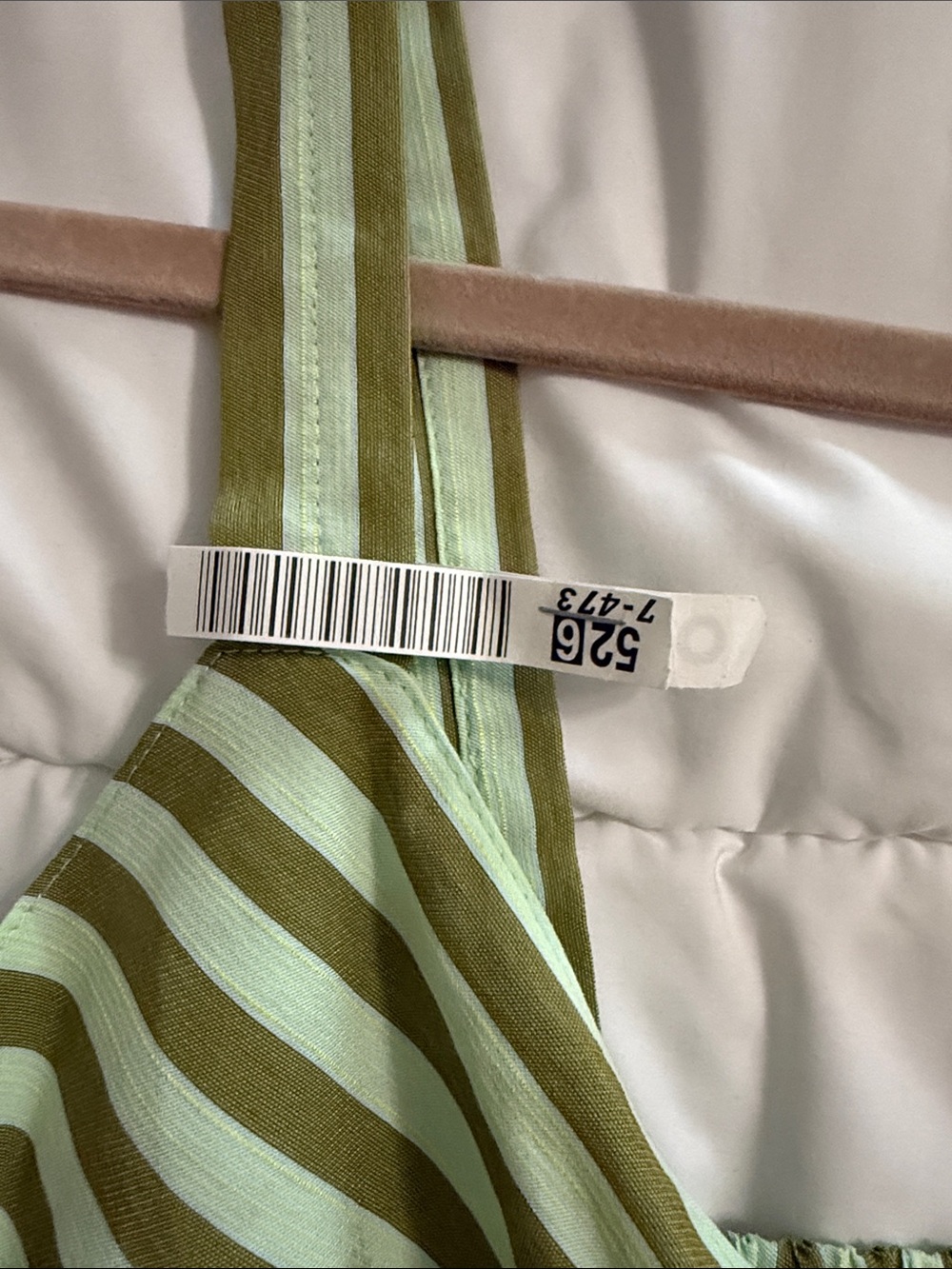 La Ligne Olive and mint green Striped Maxi Dress - Picture 3 of 4
